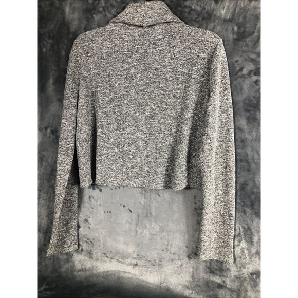 White House Black Market Women’s Sweater Gray Metallic Cowl Neck - Picture 7 of 14